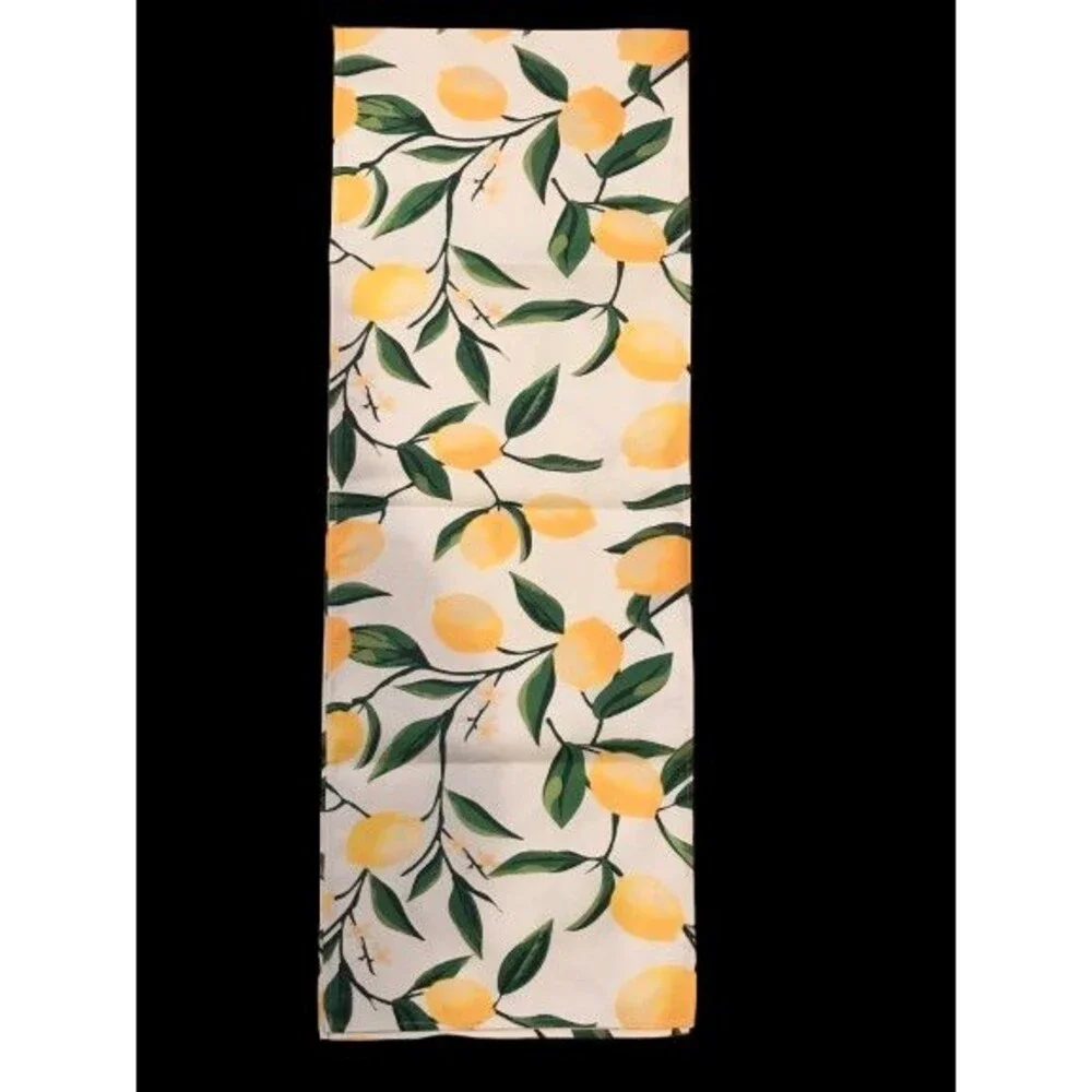 Table Runner 13x72in Woven Polyester Lemons